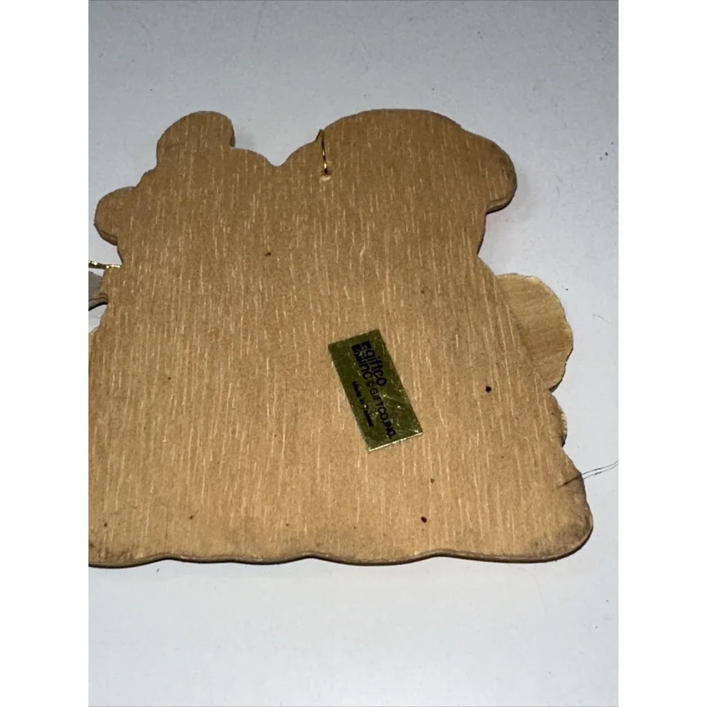 Vintage Wooden Giftco Inc Wooden 3D Ornament Boy/Girl Noel‎